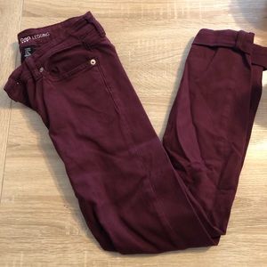 red skinny jeans